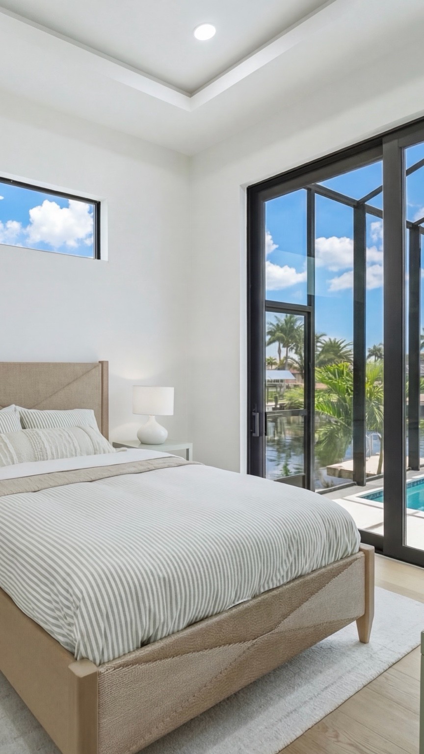 Custom office built-in with dark shelves and styled decor